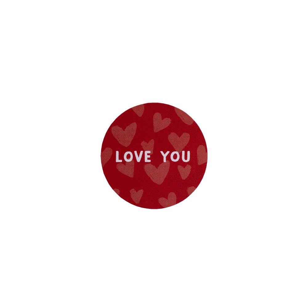 &#039;Love You&#039; Valentine&#039;s Heart Red Gloss Stickers 40mm - Pack of 10