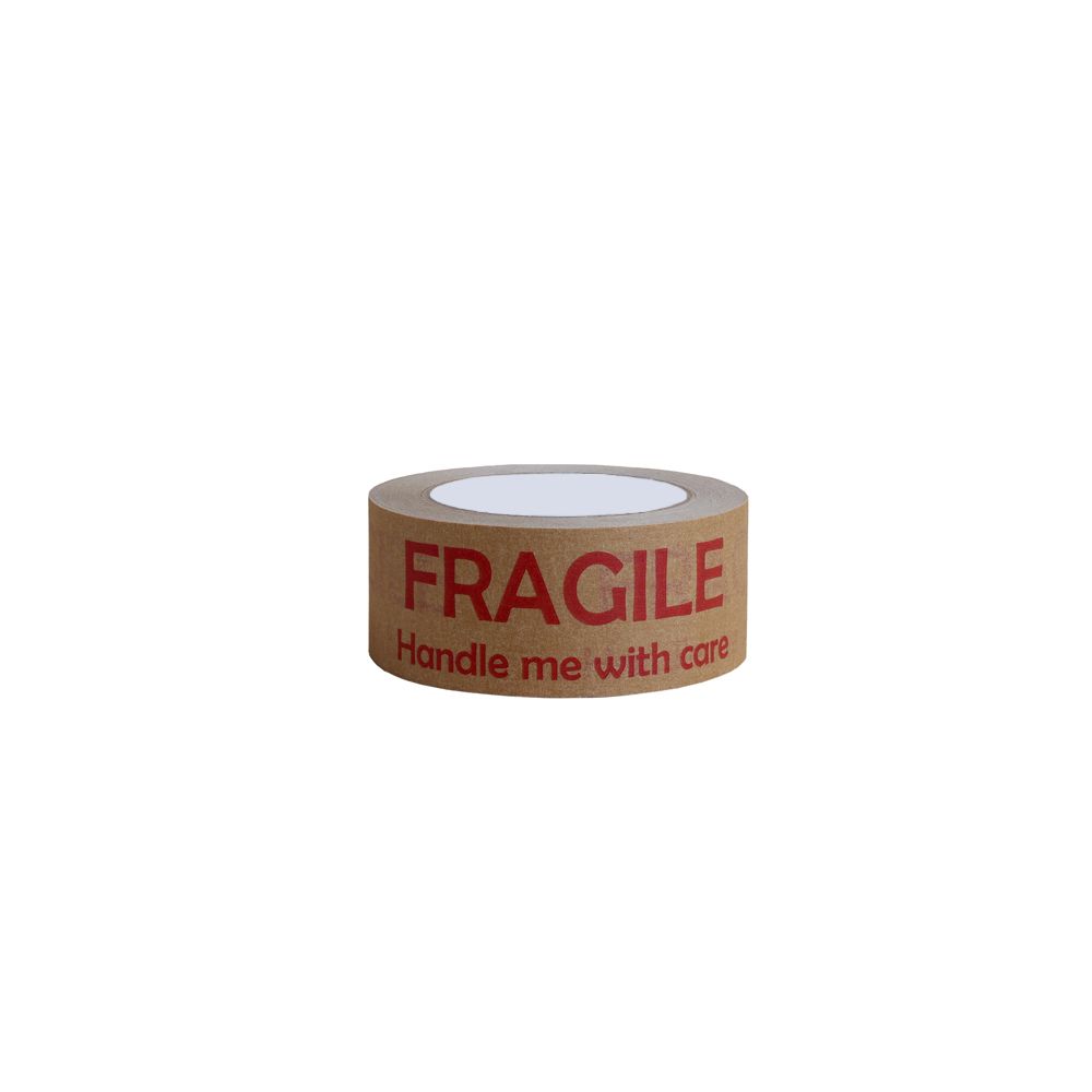 Red Fragile Kraft Paper Tape 50 metres x 50mm