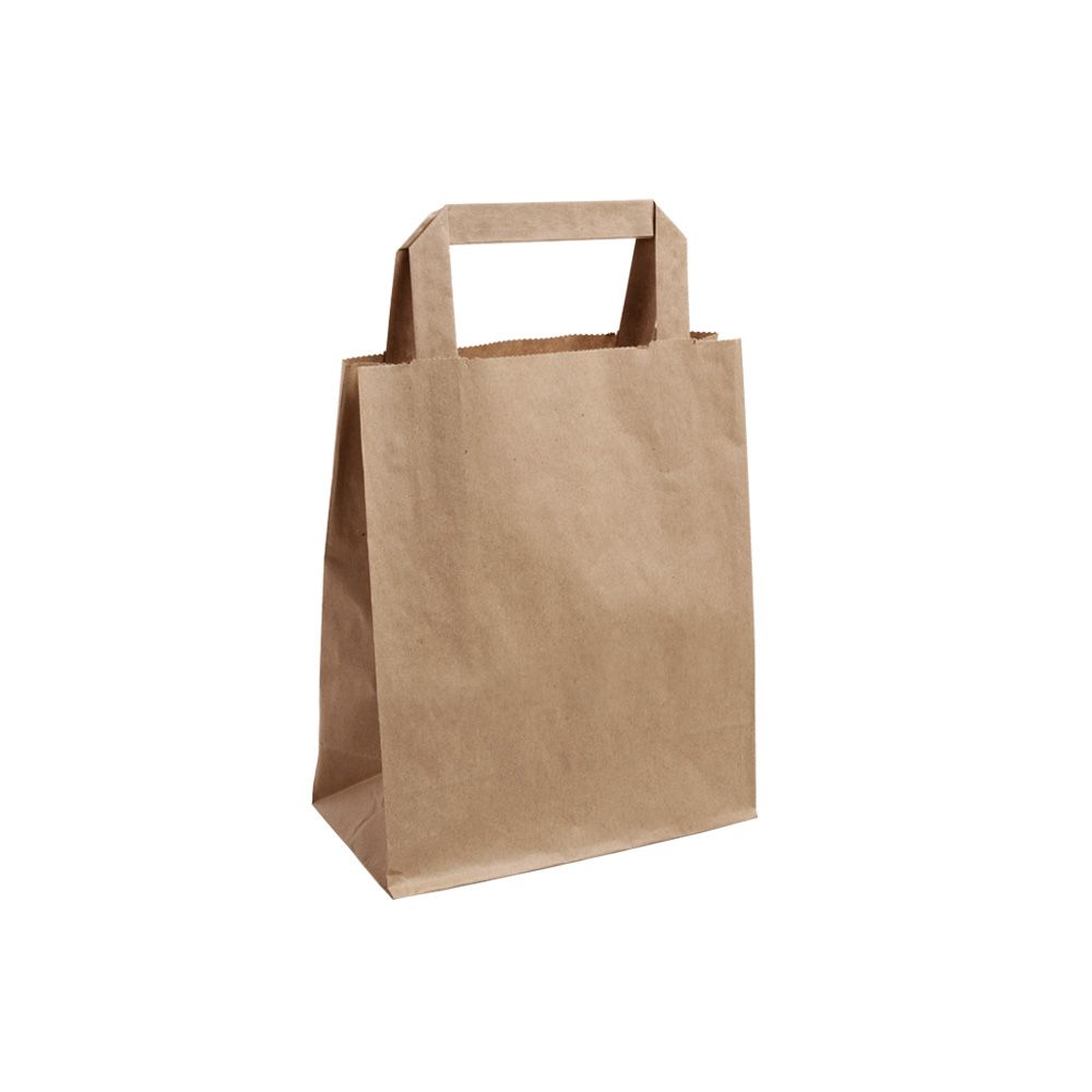 Small Kraft Brown Tape Handle Paper Carrier Bag 