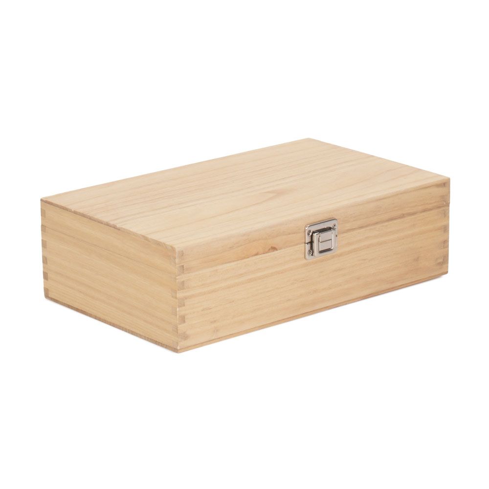 Pack of 5 Clear Varnished Wooden Boxes for Two Bottles