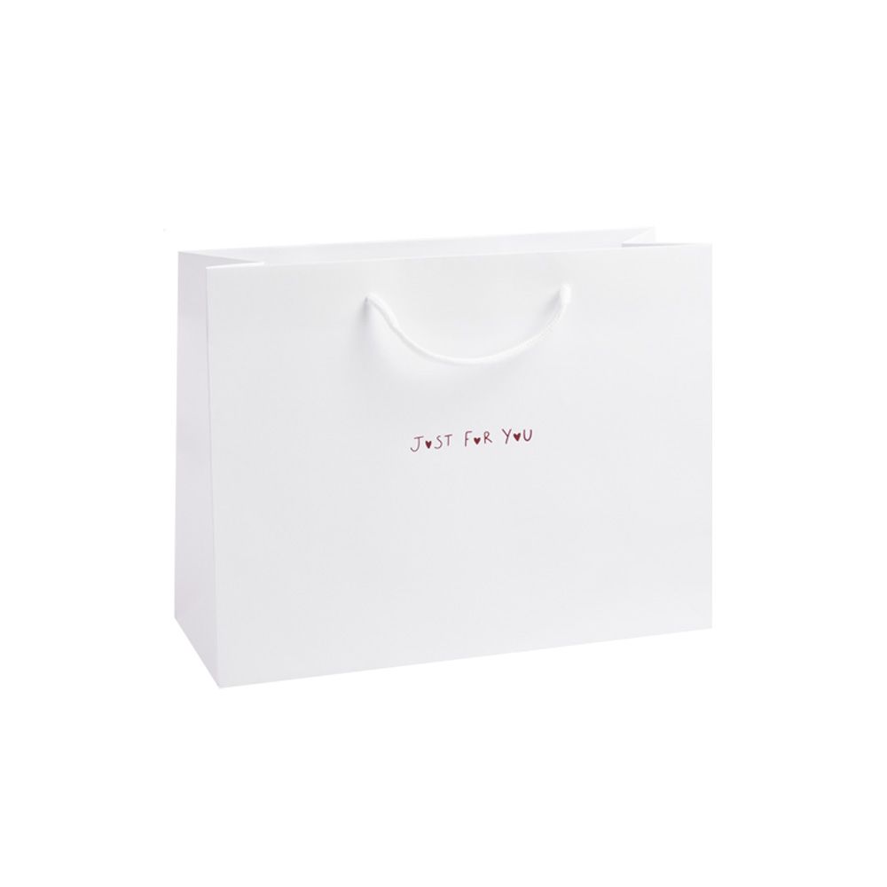 &#039;Just For You&#039; Large Landscape White Paper Gift Bag With Rope Handles