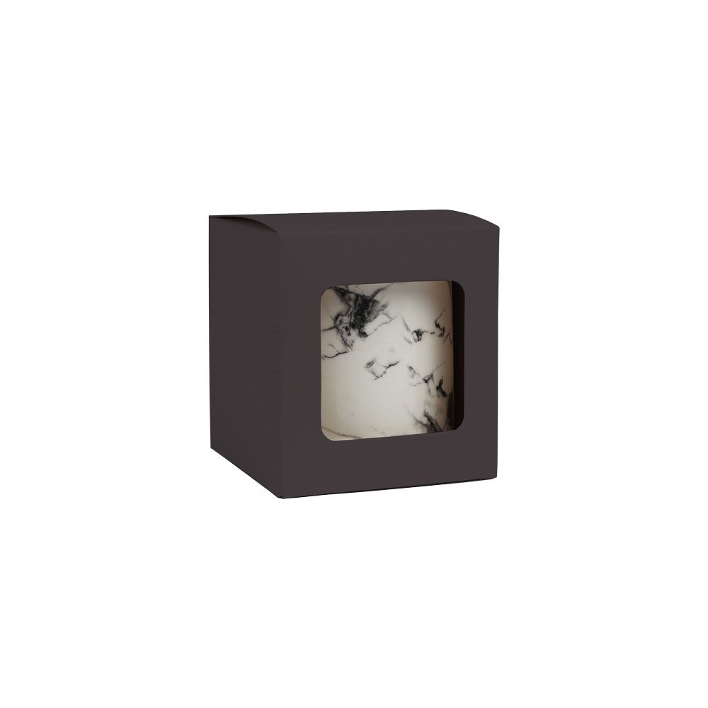Black Flat-Packed Candle Box with Open Window
