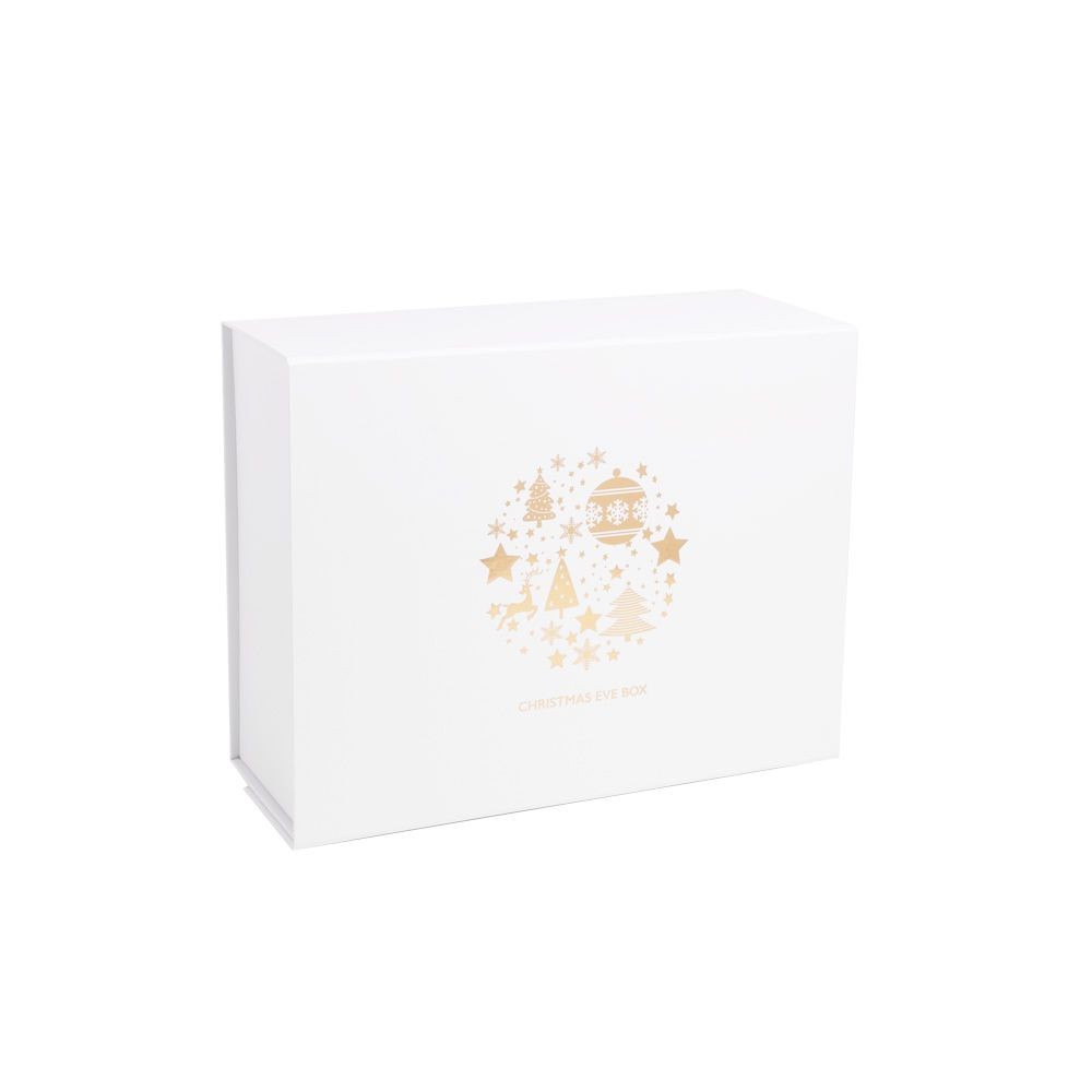 Metallic Gold Circle White Christmas Eve Box
