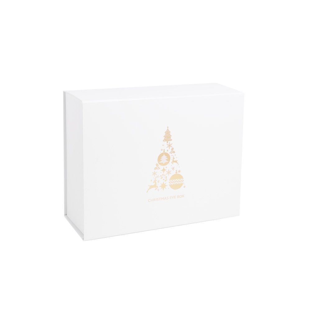 Metallic Gold Tree White Christmas Eve Box 