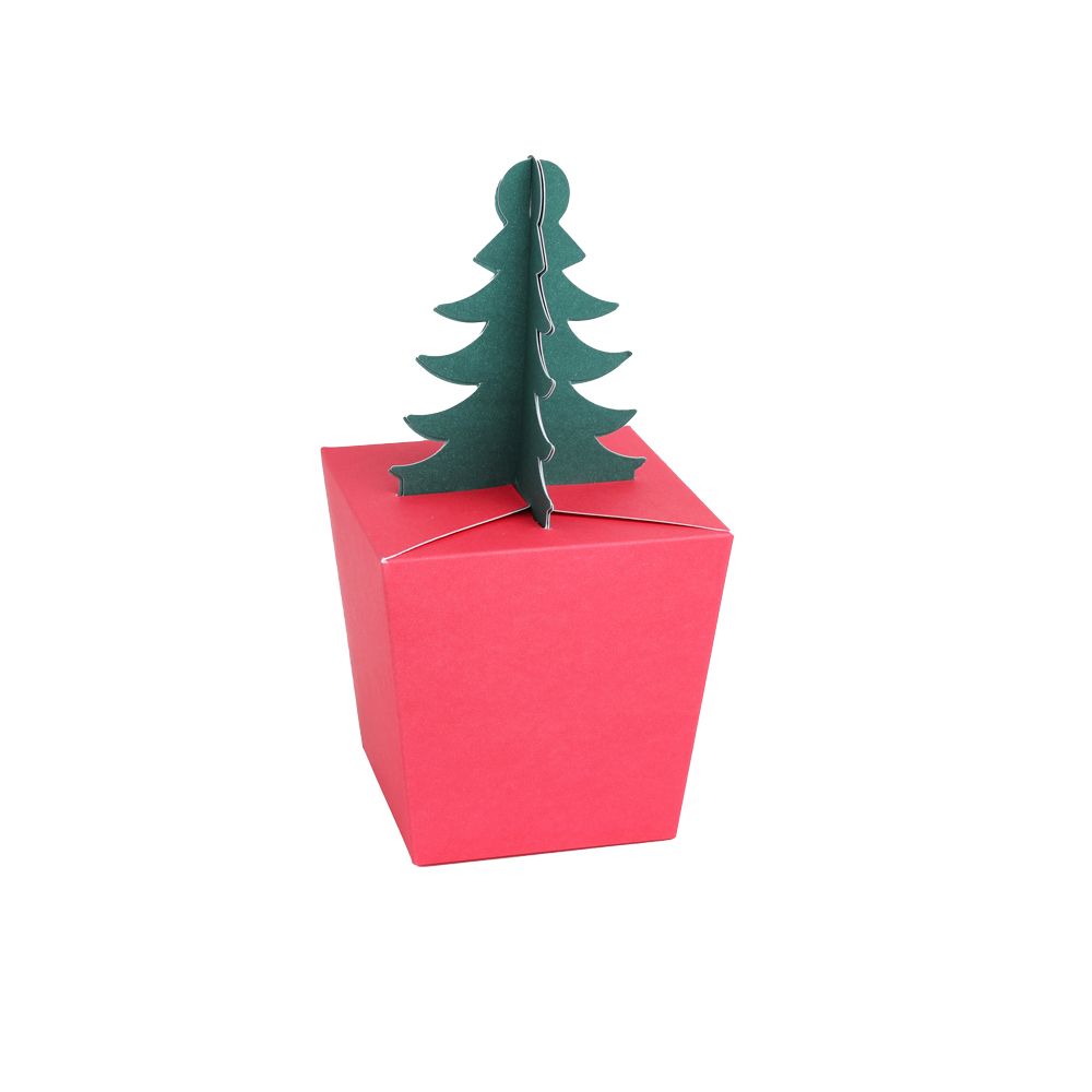 Red and Green Flat Pack Christmas Tree Gift Box