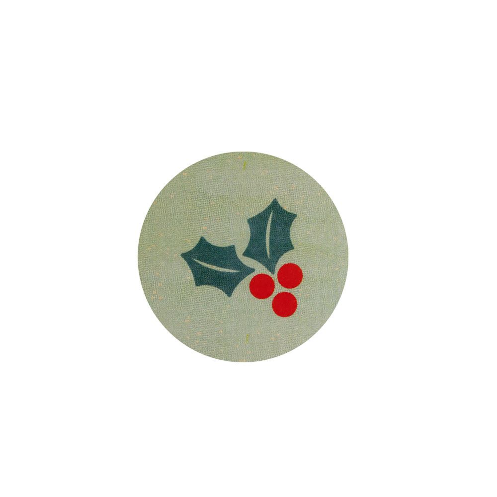 Christmas Holly Green Stickers 40mm - Pack of 10
