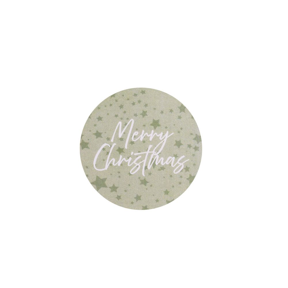 &#039;Merry Christmas&#039; Green Stickers 40mm - Pack of 10