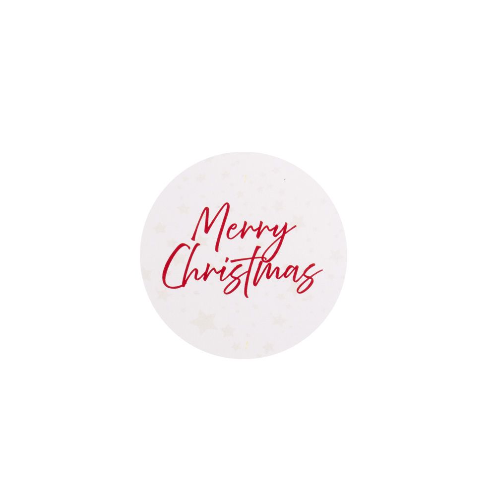 &#039;Merry Christmas&#039; Red Text Stickers 40mm - Pack of 10