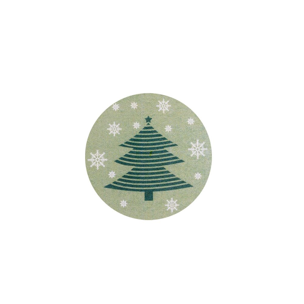 Christmas Green Tree with White Snowflakes Stickers 40mm - Pack of 10