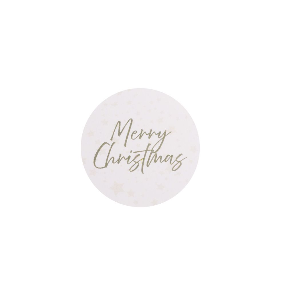 &#039;Merry Christmas&#039; White Stickers 40mm - Pack of 10